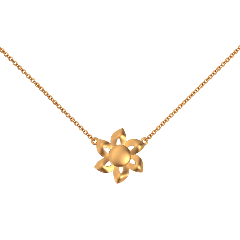 14K Gold Flower Necklace Acrodia