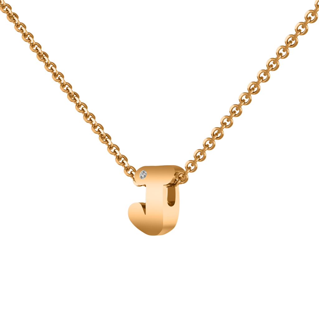 0.01CT Diamond Letter ''J'' Pendant in 14K Gold Acrodia
