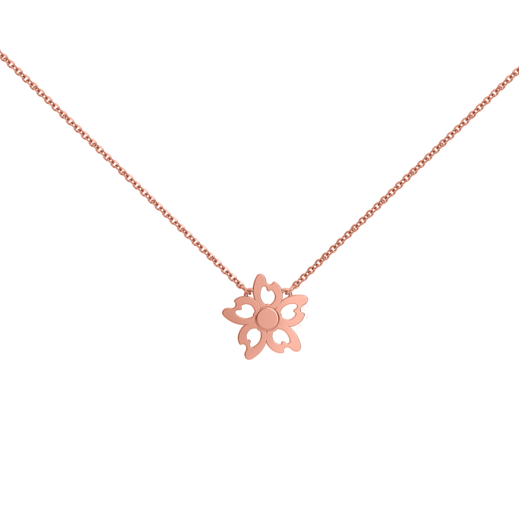 14K Gold Flower Necklace Acrodia